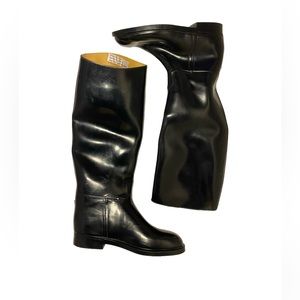 AIGLE Coup Saumur Rubber Riding Insulated Equestrian Black Rain Knee High Boot